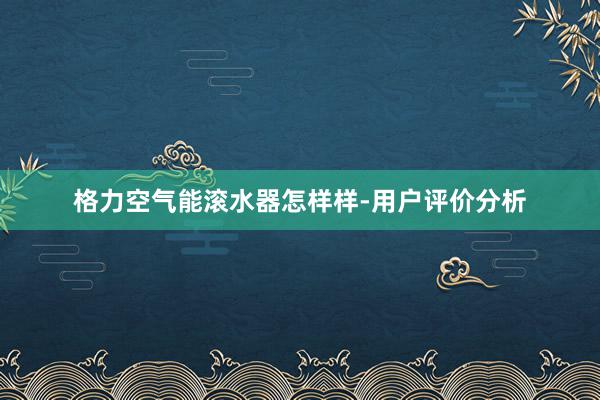 格力空气能滚水器怎样样-用户评价分析